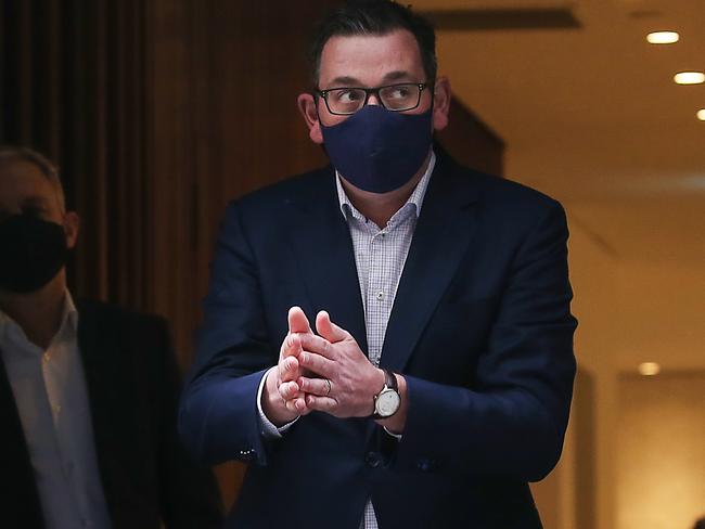 MELBOURNE, AUSTRALIA - NewsWire Photos July 28, 2020 : Victorian Premier Daniel Andrews leaves the press conference after today's latest figures of coronavirus across the state of Victoria. Picture : NCA NewsWire / Ian Currie