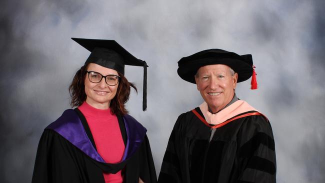 Kasey Webb and Head of USC’s School of Health and Behavioural Science Professor John Lowe. Picture: USC.