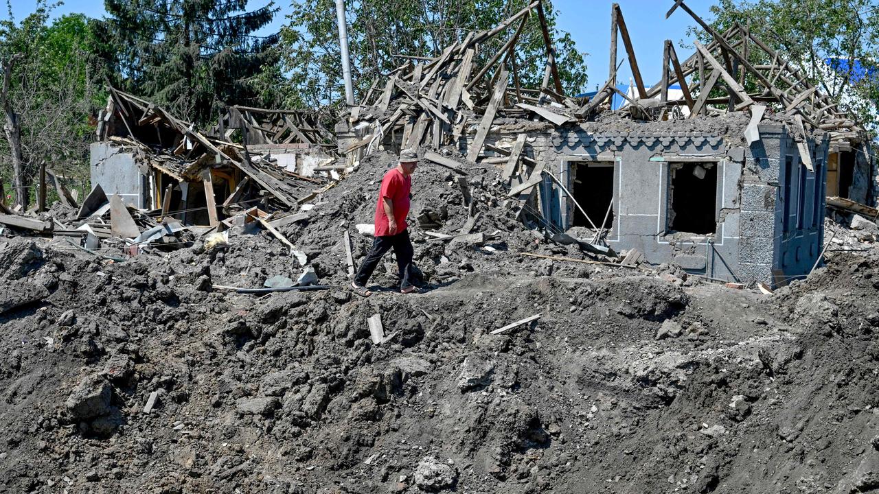 A house destroyed by an earlier Russian missile attack, in the town of Kramatorsk, Donetsk Region, on June 19, 2023, amid the Russian invasion of Ukraine. Picture: Genya Savilov / AFP