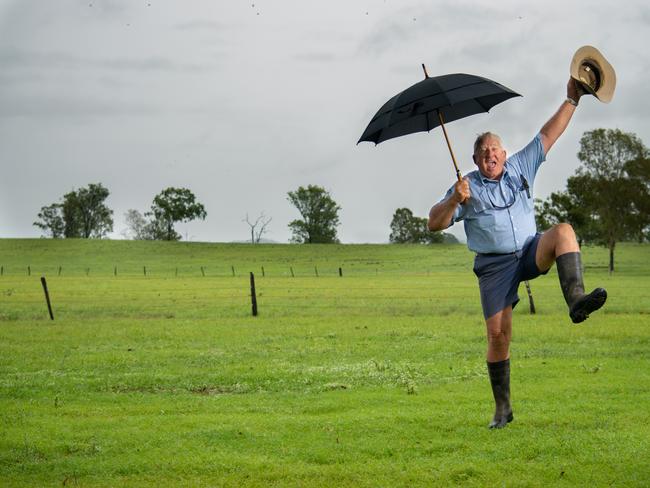 Gatton grazier Bill Hallas is finally optimistic about the rainfall predictions for the next two weeks. PHOTO: Ali Kuchel.