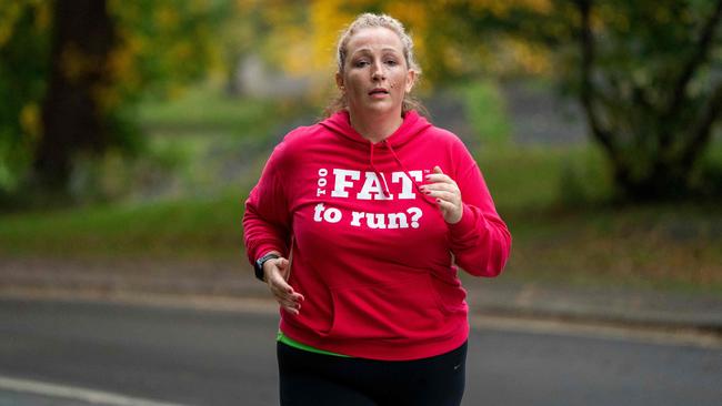 Julie Creffield runs in Central Park before taking on the New York marathon. Picture: AFP