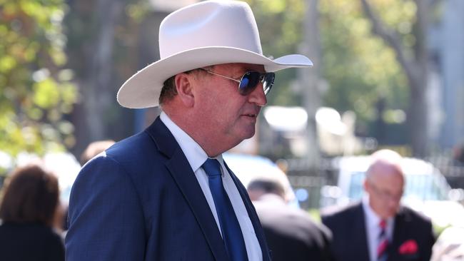 Nationals leader Barnaby Joyce outside St Patrick’s Cathedral. Picture: David Caird