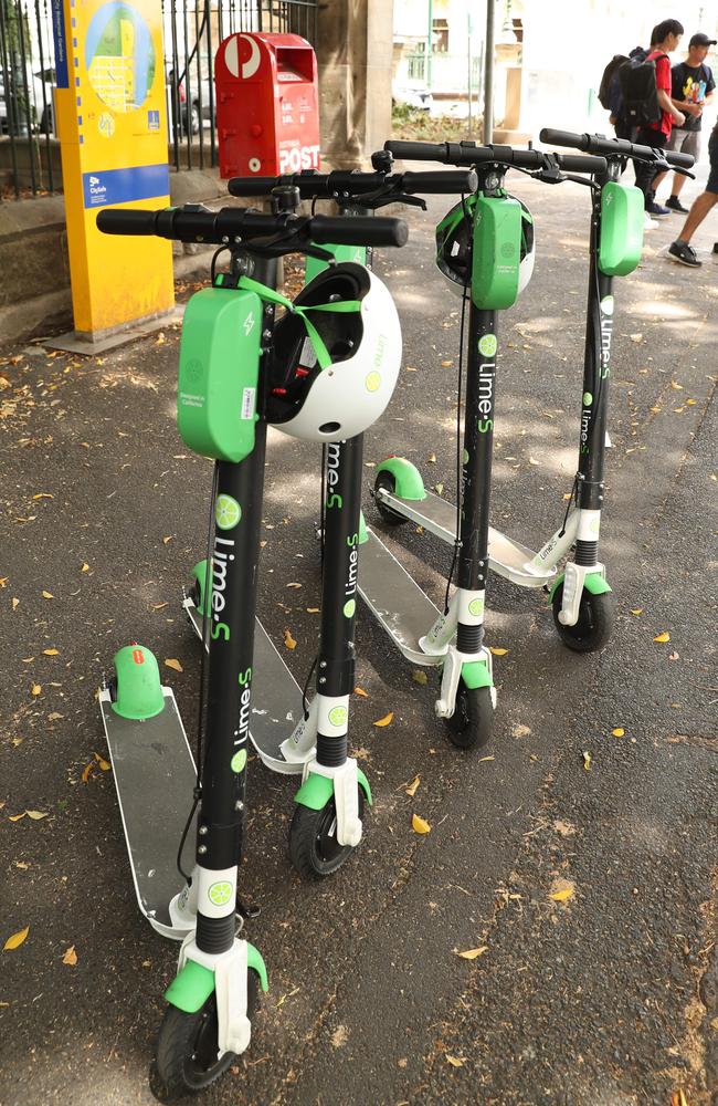 This is the first death involving a Lime scooter in Australia and is one of 80 injuries within Brisbane in the last two months. Picture: Lyndon Mechielsen