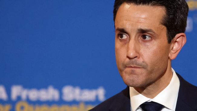 Leader of the Opposition David Crisafulli during a media conference, Brisbane Convention Centre. Picture: Liam Kidston