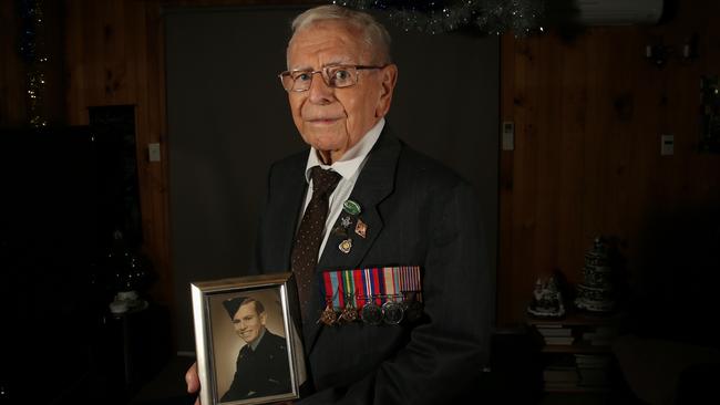 World War II and Vietnam veteran Charles Harris at home in Greensborough. Picture: George Salpigtidis