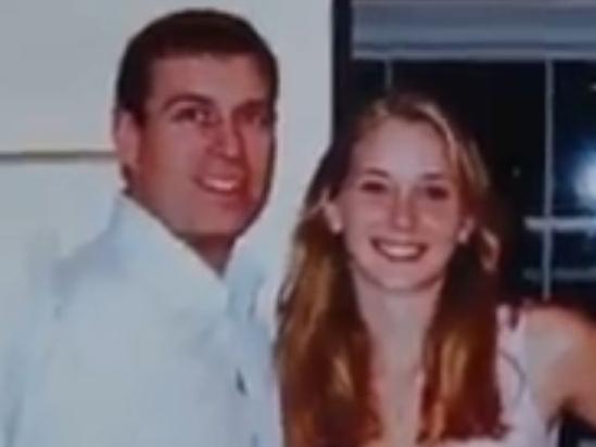 Prince Andrew, Virginia Roberts Giuffre and Ghislaine Maxwell are pictured together inside the London Mews home of Ghislaine Maxwell (right). Picture: Screengrab / Channel 9 / 60 Minutes