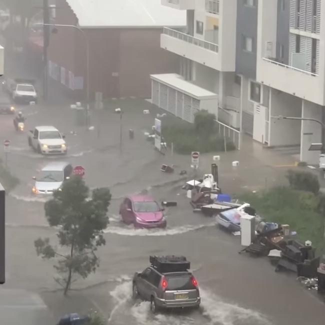 Flooded streets in Wolli Creek on February 23.