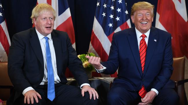 Former UK prime minister Boris Johnson says American president Donald Trump should be applauded for his diversity crackdown, claiming “everywhere has gone too woke”. Picture: Saul Loeb/AFP