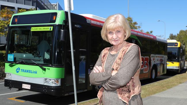 Grandma Bev Tronc was shocked by the number of kids dodging the bus driver at Robina Town Centre. Picture Glenn Hampson