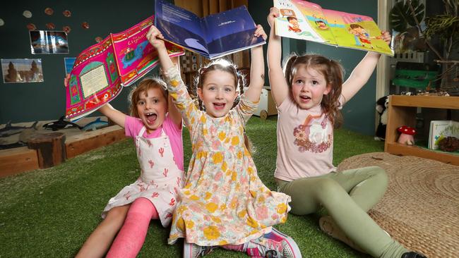 Kinder kids from Guardian childcare Lemon Tree in Carlton. Picture: Alex Coppel.