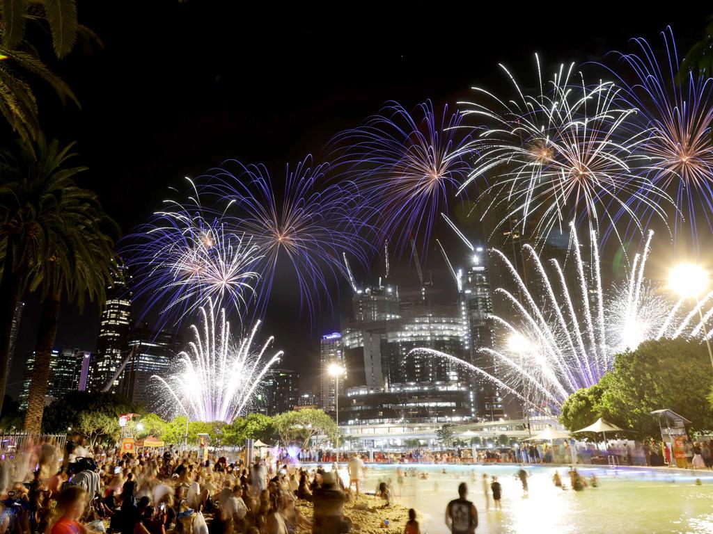 Fireworks from Southbank. Picture: Steve Pohlner