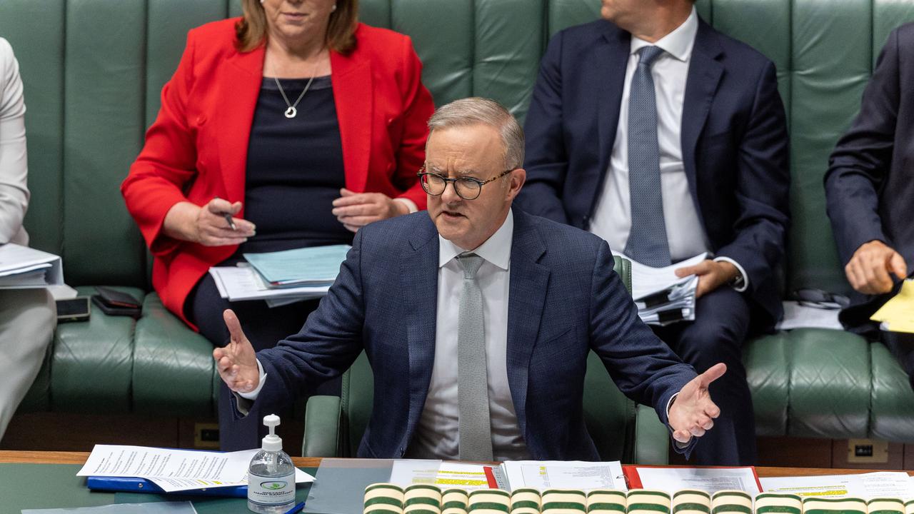 Anthony Albanese hit back at the opposition over its question about interest rates. Picture: NCA NewsWire / Gary Ramage