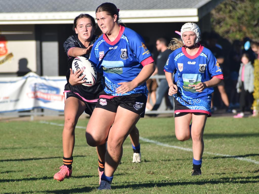 Rocky Junior League grand finals, under-17 girls, Rockhampton Tigers versus Norths, Rugby Park, on June 8, 2024.
