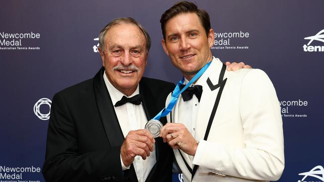 Doubles star Matt Ebden won the Newcombe Medal jointly with Alex de Minaur, who was unable to attend the event. (Photo by Graham Denholm/Getty Images for Tennis Australia)