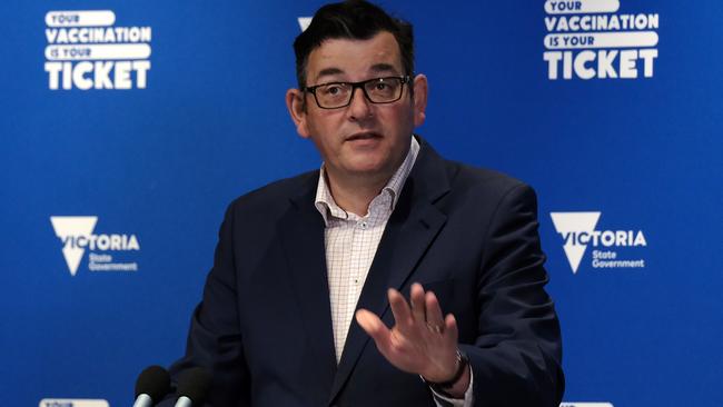 Premier Daniel Andrews confirmed Melbourne’s lockdown will end early. Picture: Luis Enrique Ascui