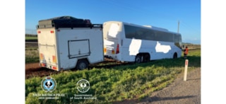 The bus got bogged in a nearby paddock. Picture: SA Police