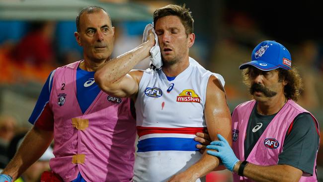 Matthew Boyd is left dazed after suffering a serious ear injury against the Suns last week. Picture: Getty Images