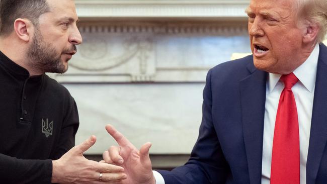 TOPSHOT - US President Donald Trump and Ukraine's President Volodymyr Zelensky meet in the Oval Office of the White House in Washington, DC, February 28, 2025. Zelensky and Trump openly clashed in the White House on February 28 at a meeting where they were due to sign a deal on sharing Ukraine's mineral riches and discuss a peace deal with Russia. "You're not acting at all thankful. It's not a nice thing," Trump said. "Itâs going to be very hard to do business like this," he added. (Photo by SAUL LOEB / AFP)