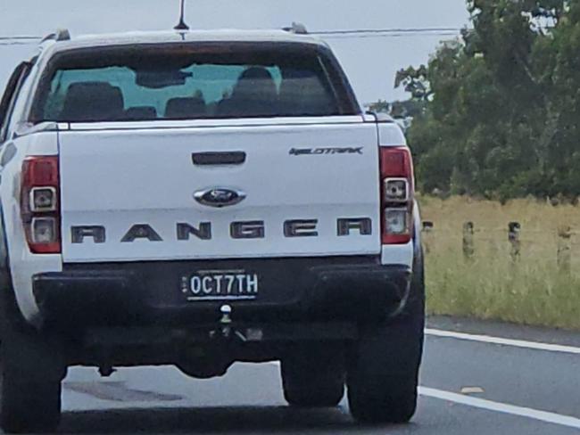 Authorities ordered the removal of this number plate in NSW last week.