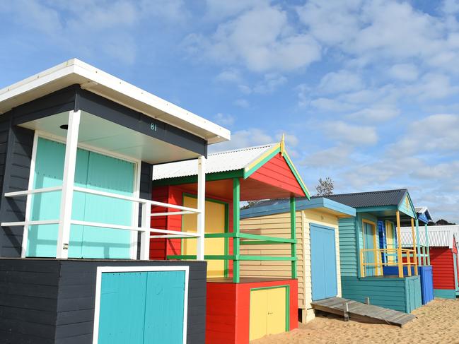 Beach boxes on the Mornington Peninsula … owners have copped a huge hike in fees from the council. Picture: Jason Sammon