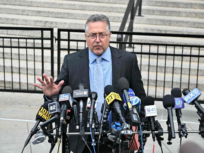 Marc Agnifilo, lawyer for rapper and music producer Sean "Diddy" Combs, speaks to the press after Combs was denied bail and will remain in prison until his trial. Picture: AFP