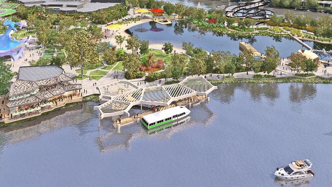 An artist’s impression of the proposed ferry stop at Evandale.