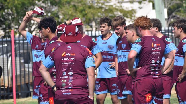 CQ Capras under-17 boys squad at a pre-season training session at The Cathedral College, Rockhampton, on December 7, 2024.