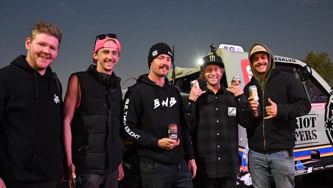 LR: Matt, Baker, Brendan, Smage and Sam at Finke Desert Race 2022. Picture: (A)manda Parkinson