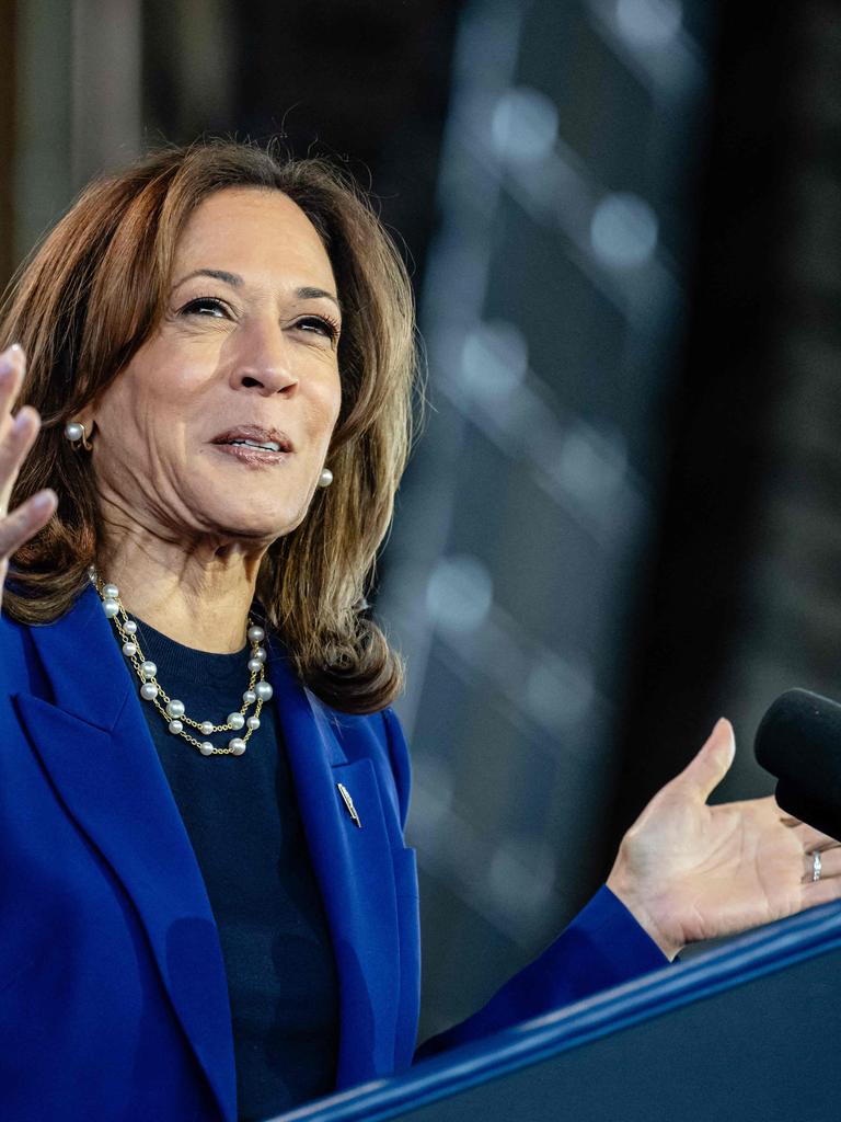 A fake image of US Vice President Kamala Harris has been circulated. Picture: Jon Cherry/Getty Images/AFP