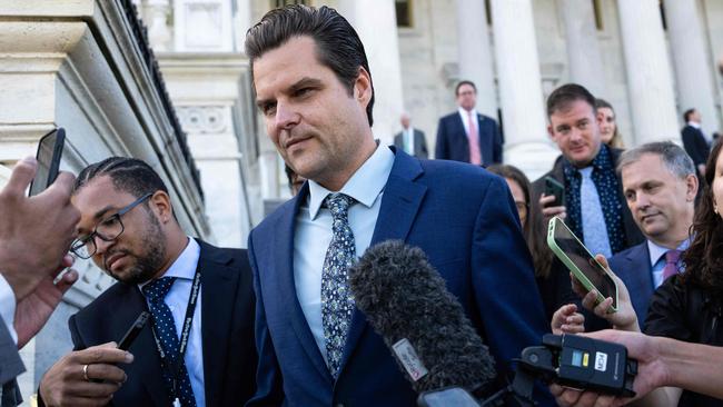 Matt Gaetz speaks to reporters as he leaves the Capitol after the vote. Picture: Getty Images