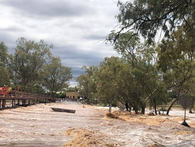 The flooding was getting out of control on Wednesday afternoon. Source: NT Police, Fire and Emergency Services – Alice Springs and Southern.