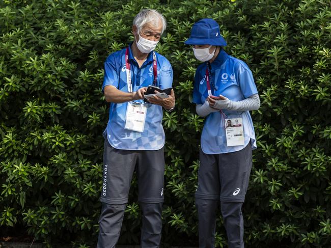 The Olympic volunteers consist of a large number of Japanese pensioners.