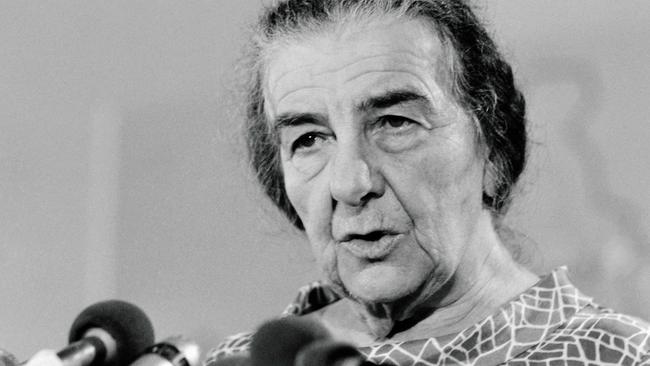 Israeli prime minister Golda Meir gives a press conference during the Arab-Israeli War in October 1973. Picture: AFP