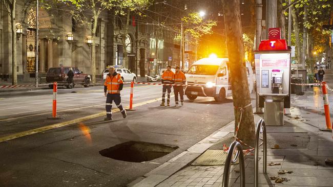 City workers have blocked off the area. Picture: Sarah Matray