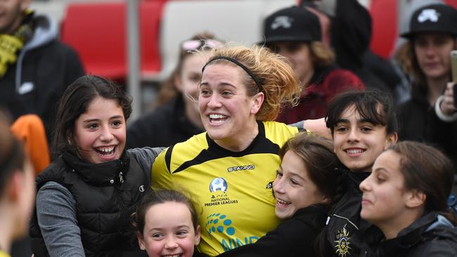 Heidelberg United celebrates its win in the 2016 statewide knockout cup competition Picture:Rob Leeson.