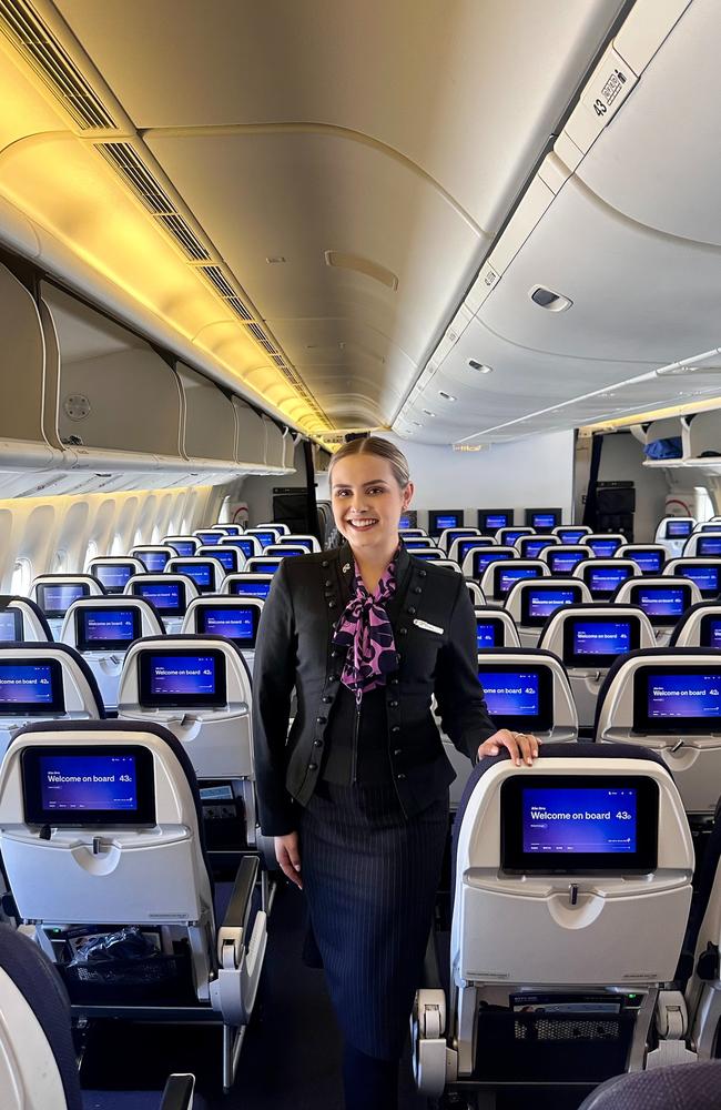 Charlotte Meiklejohn is a flight attendant for Air New Zealand.