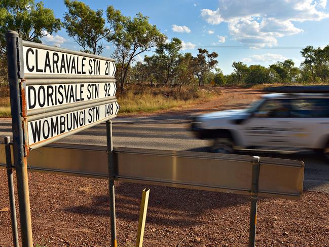 Claravale Station, Dorisvale Station, and Wombungin Station turn off on the Stuart Highway approximately 90km north of Katherine.