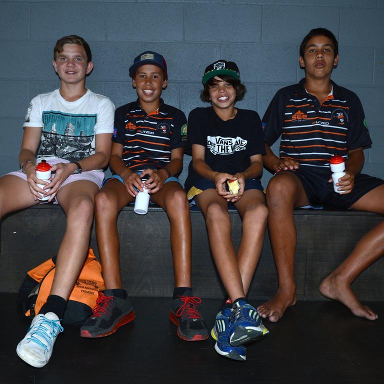 From left, Brenton Daley-Holten, 13 from the Gold Coast, Zac Bailey-Combo, 13 from Tweed Heads, Jayden Campbell, 13 from the Gold Coast, and Jalen Riley, 13 from Tweed Heads.