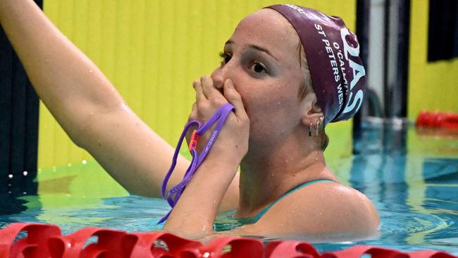 Mollie O'Callaghan has quickly gone from under the radar to swimming’s next big thing. (Photo by William WEST / AFP)