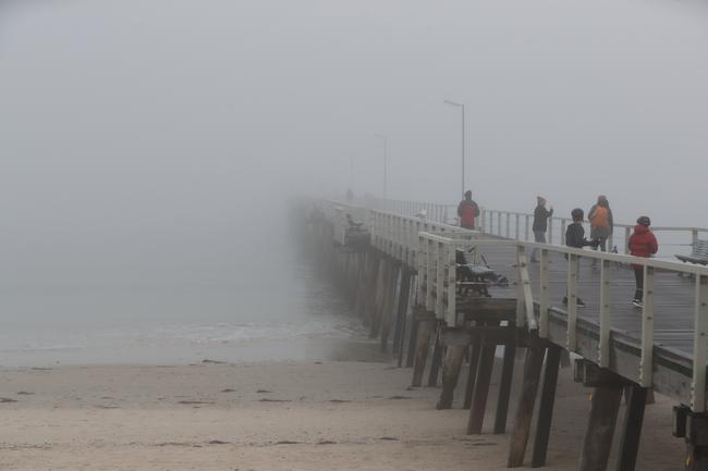 Fog around Henley Beach on July 14. Picture: Tait Schmaal.