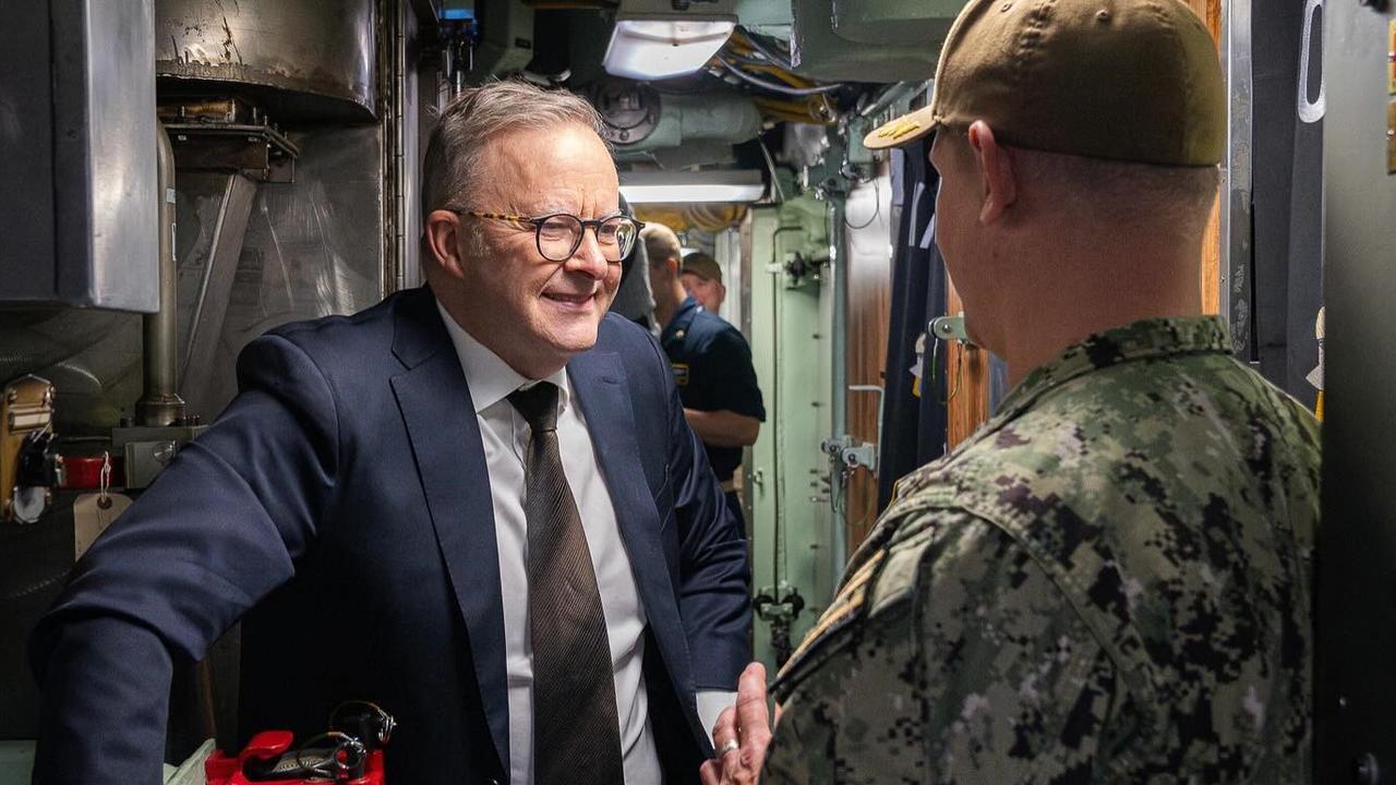 Prime Minister Anthony Albanese at HMAS Stirling in Perth. Picture: @albomp / Instagram