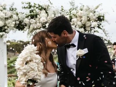 Amy Taeuber and Dale Harley got married at Simon Hackett Winery on January 13. Picture: Christina Toulantas