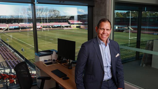 Daily Telegraph. 01, August, 2022. New Manly chief executive Tony Mestrov on his first day, at the Manly Centre of Excellence, at Brookvale Oval, today. Picture: Justin Lloyd.