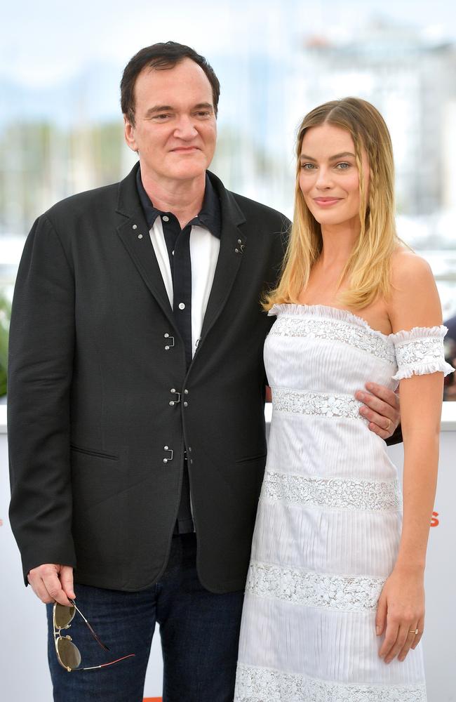 Pulp Fiction director Quentin Tarantino with Margot Robbie pictured in 2019. Picture: Getty Images