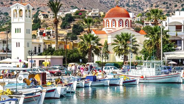 The harbour town of Elounda on Crete. Picture: Getty Images