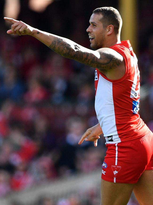 Lance Franklin kicked four goals against Fremantle.