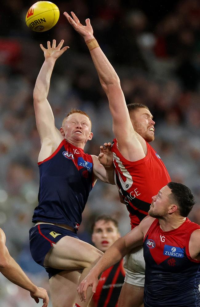 Jake Bowey and Peter Wright compete in the air on Saturday night. Picture: Kelly Defina/Getty Images.