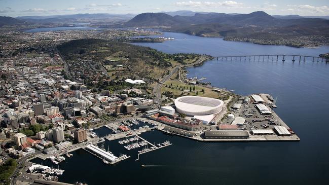 New designs of what Hobart's new AFL stadium at Macquarie Point could look like. Images supplied by AFL