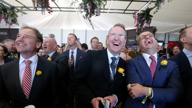 Greg Hunt, David Attenborough and Tom Callachor. Picture: David Geraghty.