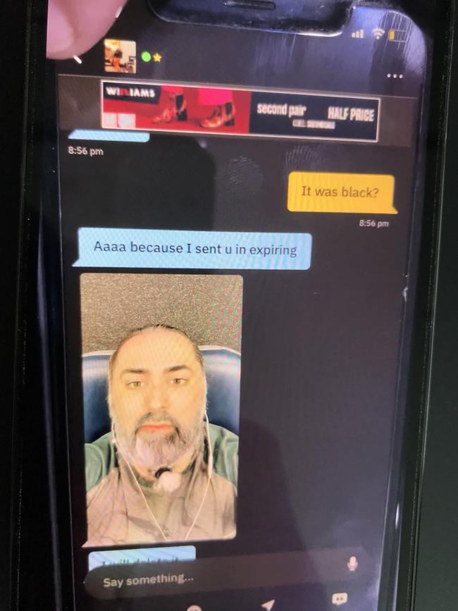 Screenshots of Father John Christodoulos’ Grindr account photo of himself he posted on Tuesday this week while arranging a meeting. Picture: Supplied